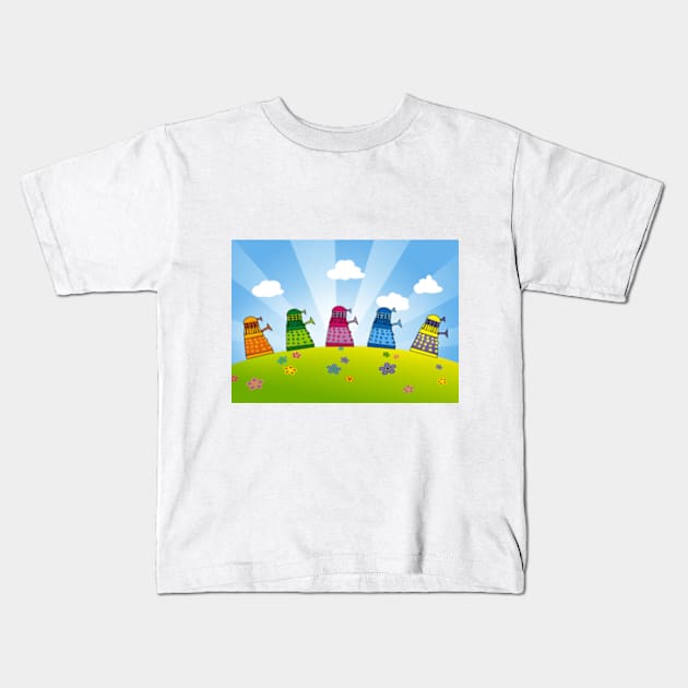 Five little darlings Kids T-Shirt by vectormutt